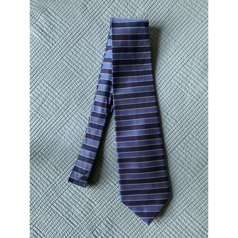 Mens Brooks Brothers Makers‎ All Silk Blue Striped Neck Tie